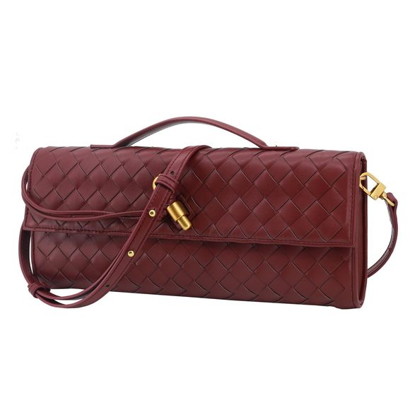 Woven Clutch Purses Evening Bag Handmade Leather Shoulder Handbag -_- - Picture 1 of 6
